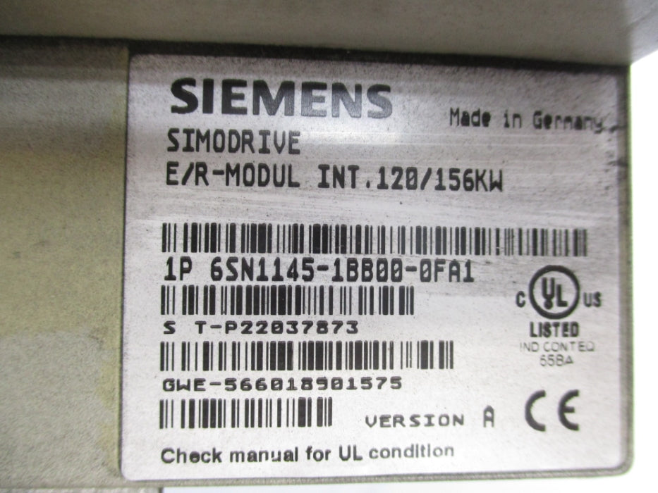 SIEMENS 6SN1145-1BB00-0FA1 (AS PICTURED) UNMP