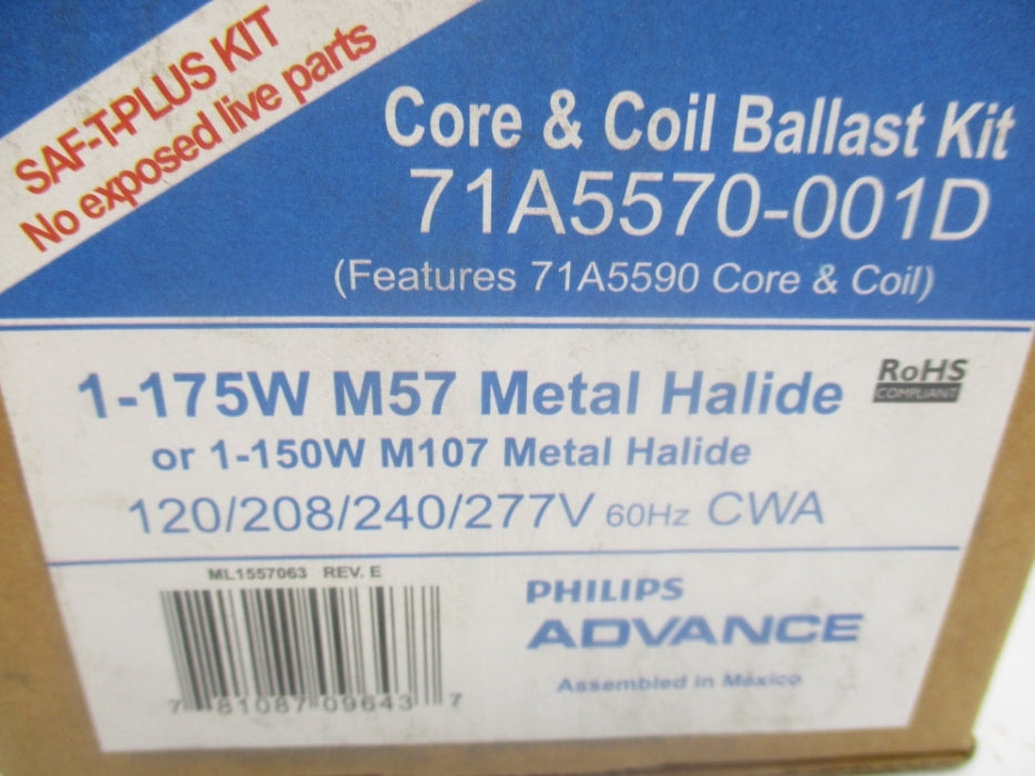 PHILIPS ADVANCE 71A5570-001D 277V 1.80A NSMP