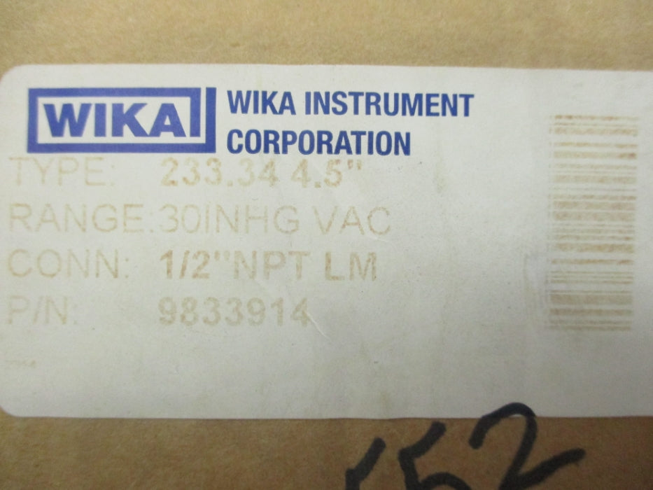WIKA 9833914 232.344.5 0-(-)30INHG NSMP