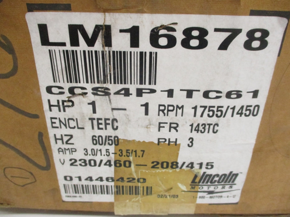 LINCOLN MOTORS CCS4P1TC61 LM16878BB NSMP