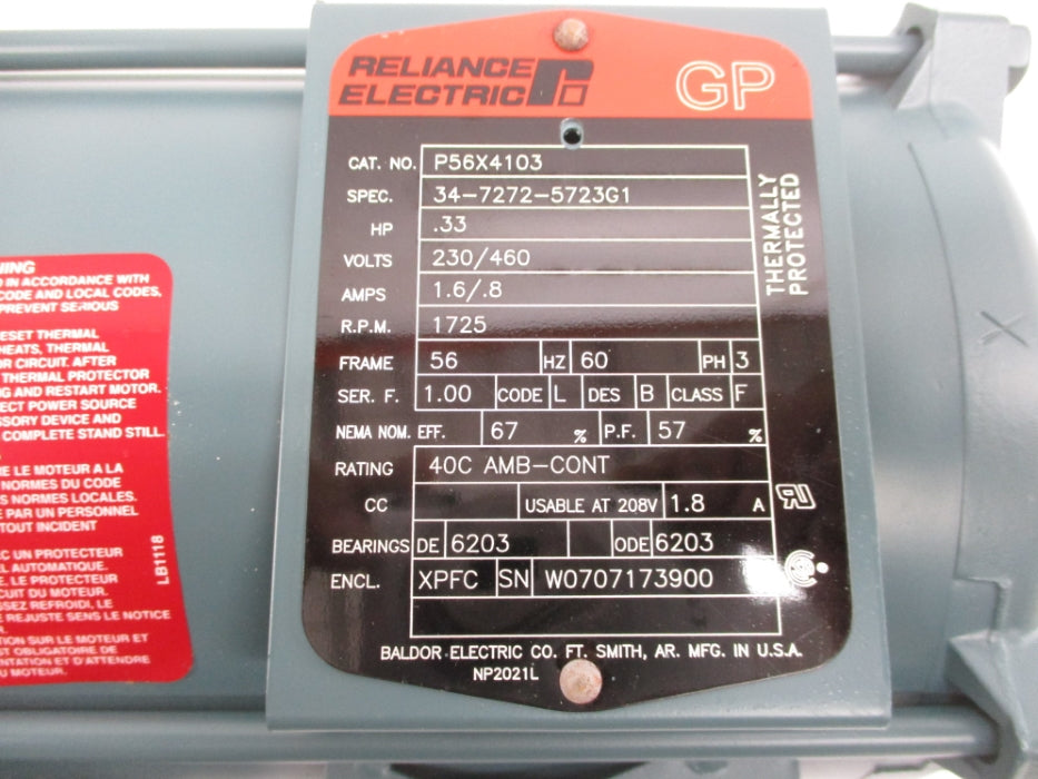 RELIANCE ELECTRIC P56X4103 SER. F NSMP