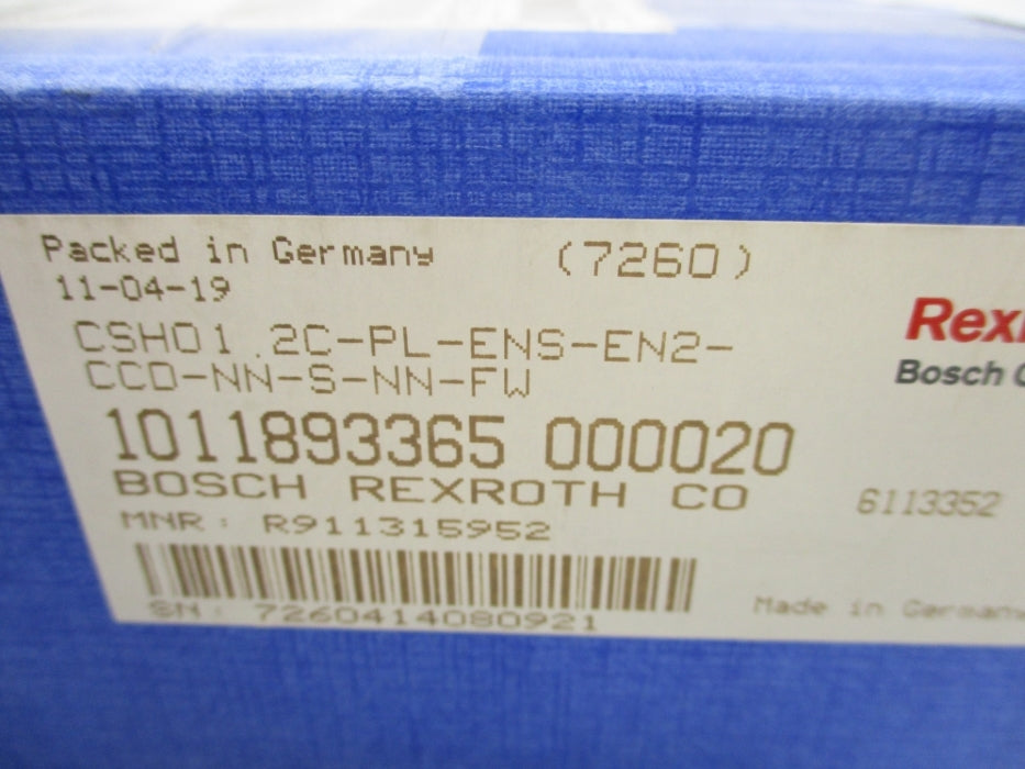 REXROTH R911315952 CSH01.2C-PL-ENS-EN2-CCD-NN-S-NN-FW NSMP