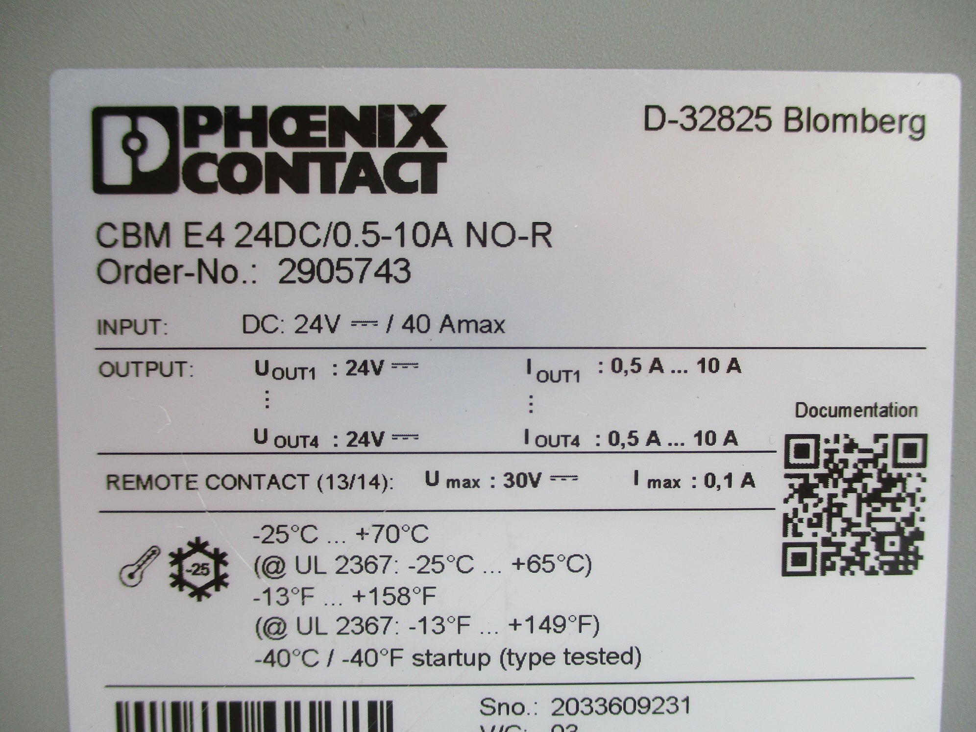 PHOENIX CONTACT CBME424DC/0.5-10ANO-R 24V 0.5-10A NUPI