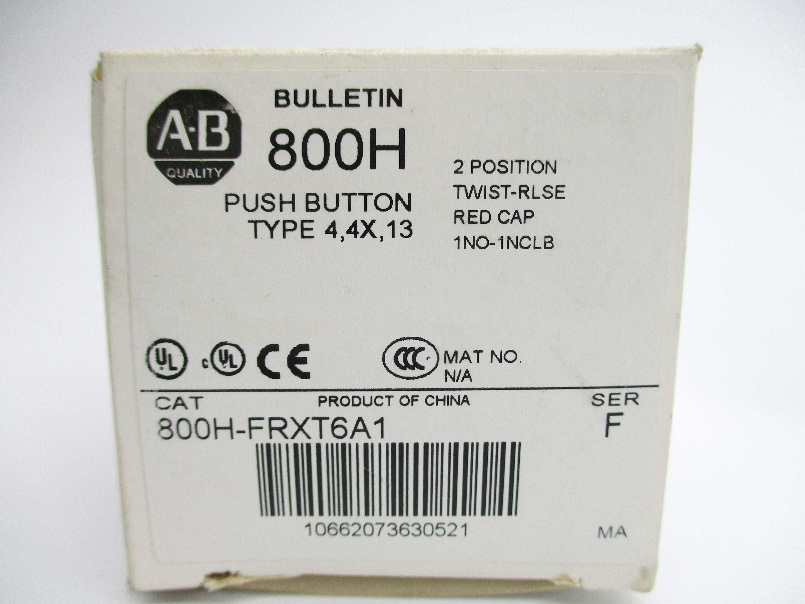 ALLEN BRADLEY 800H-FRXT6A1 SER. F (WH) NSMP