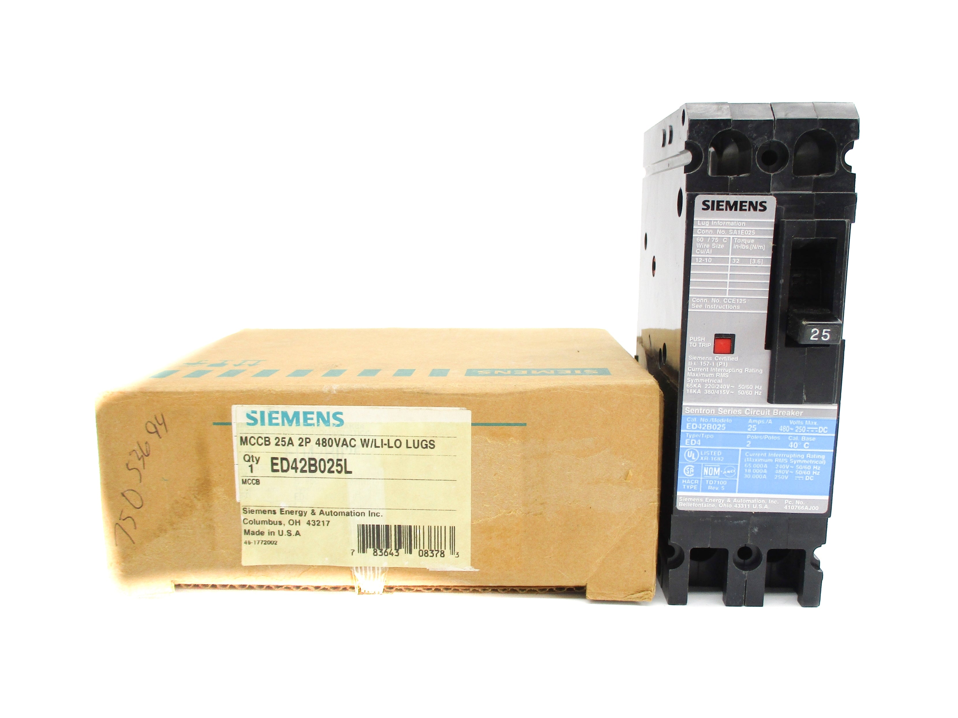 SIEMENS ED42B025L 25A 480VAC NSMP