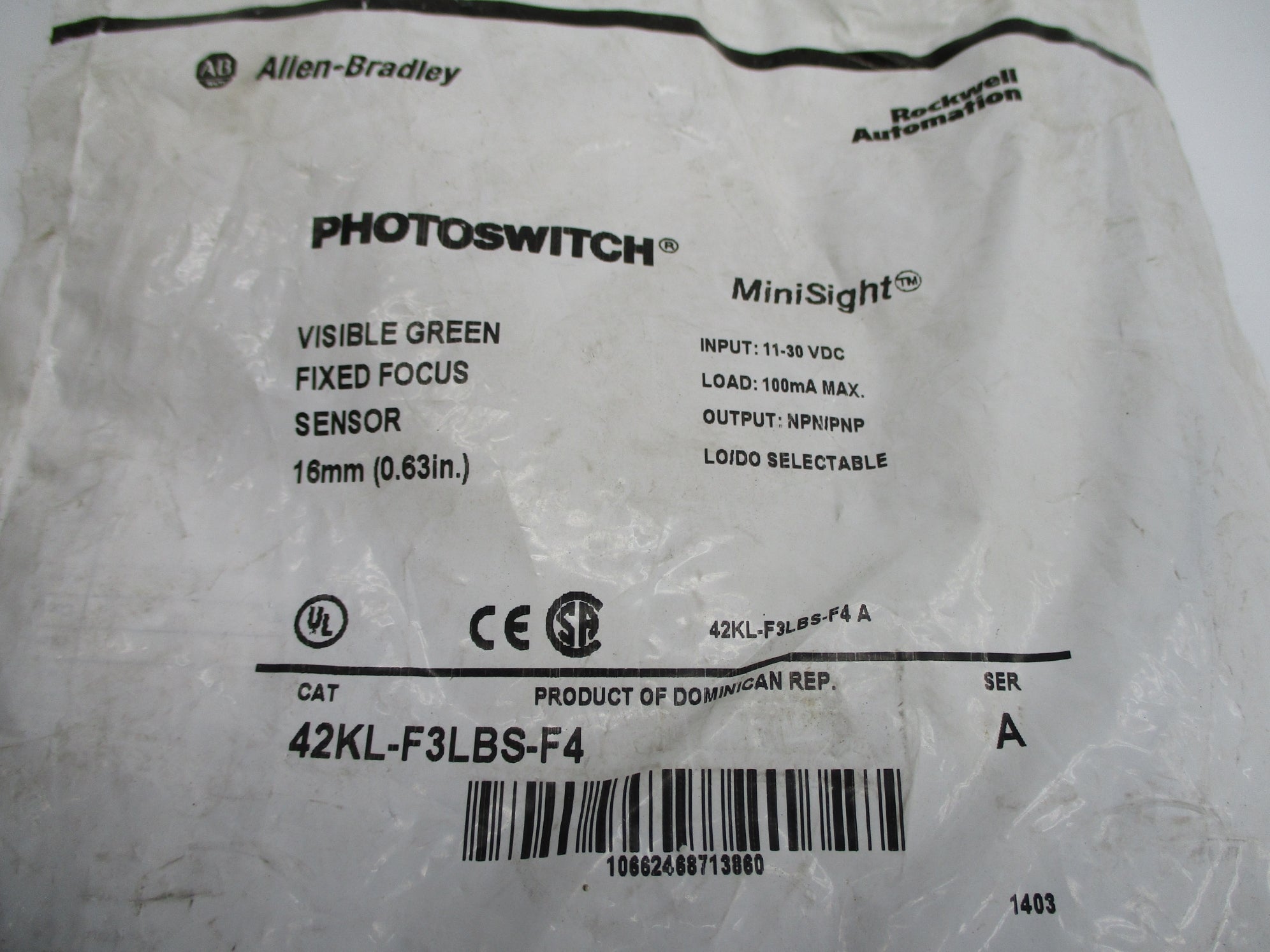 ALLEN BRADLEY 42KL-F3LBS-F4 SER. A NSMP