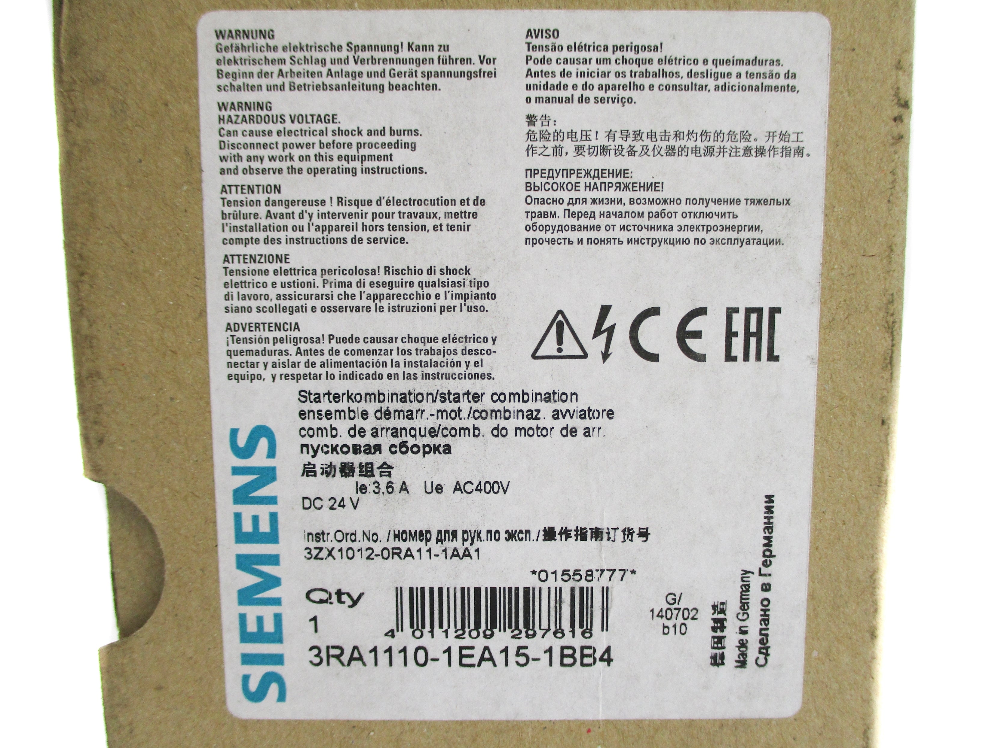 SIEMENS 3RA1110-1EA15-1BB4 NSMP