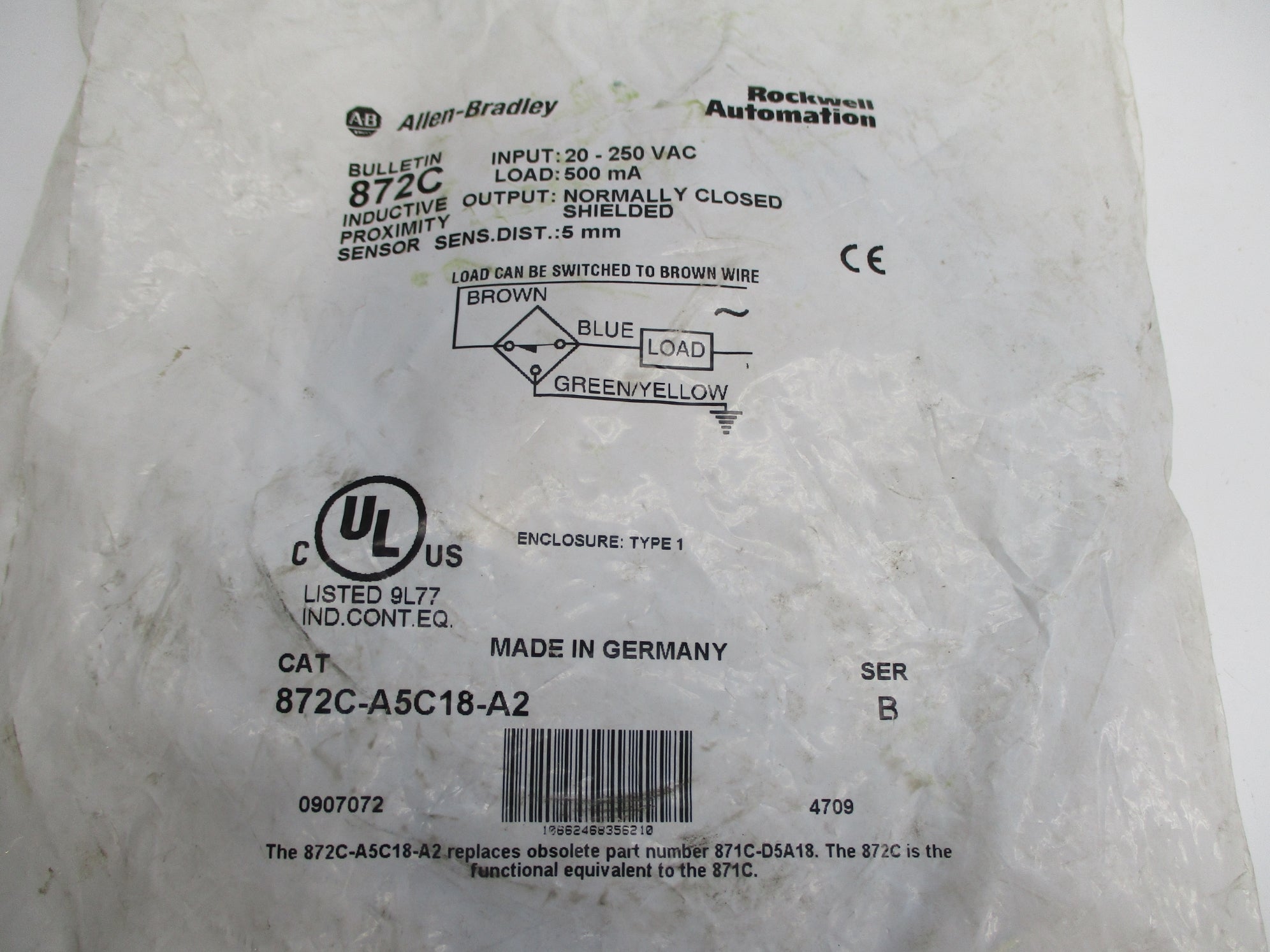 INDUSTRIAL SPARE PART 872C-A5C18-A2 SER. B 20-250VAC NSMP