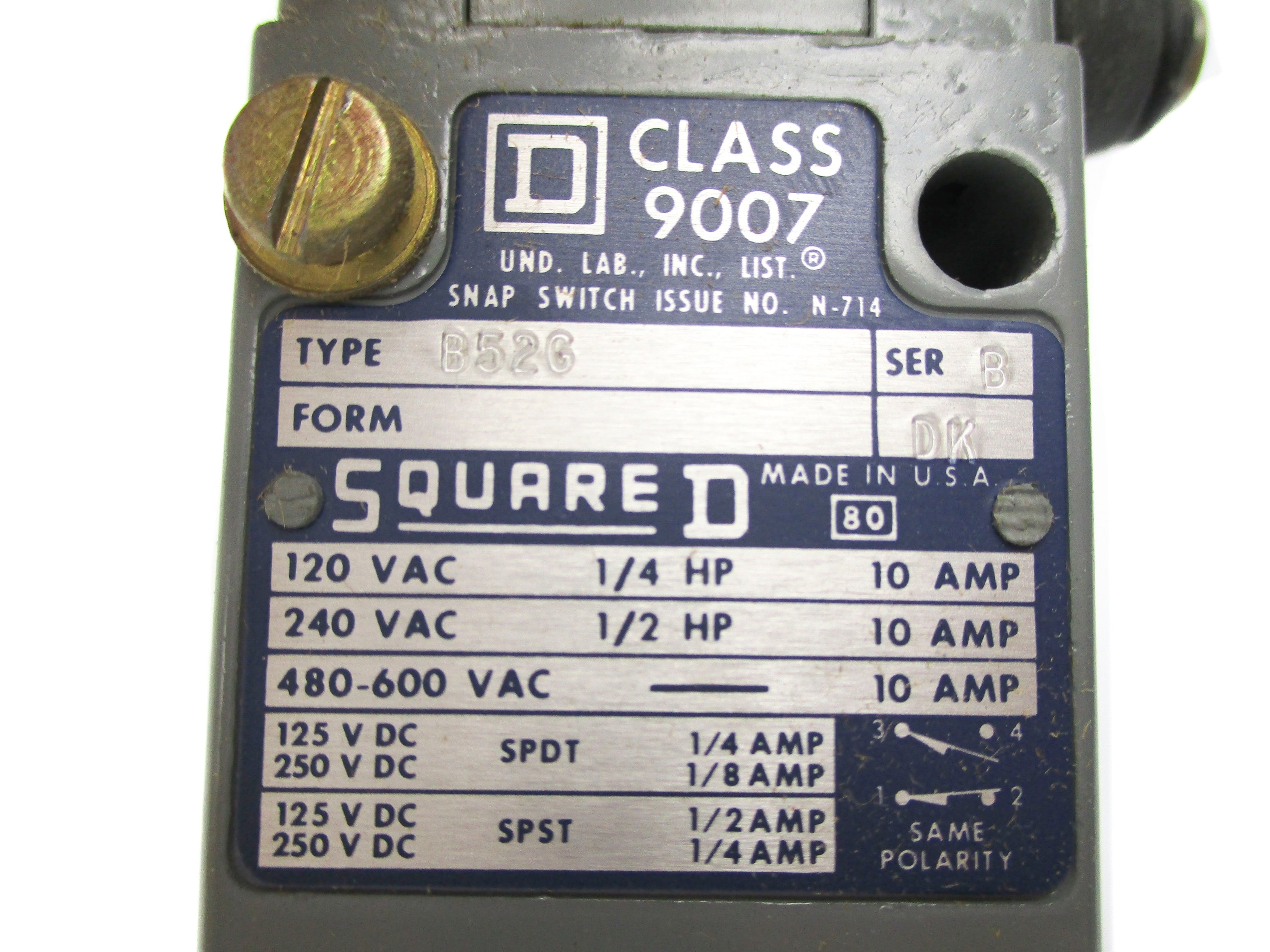 SQUARE D 9007B52G SER. B UNMP