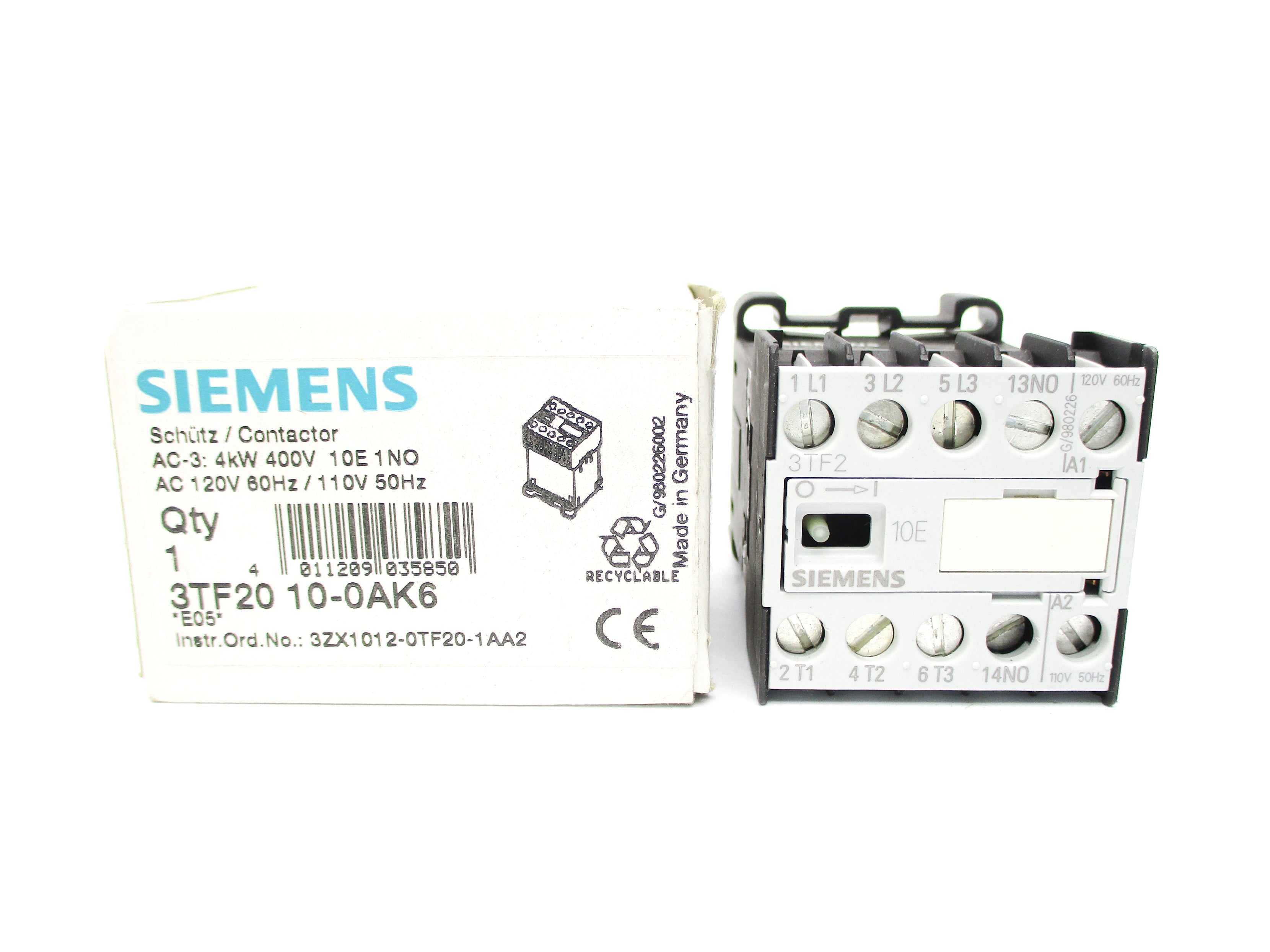 SIEMENS 3TF2010-0AK6 110/120V NSMP