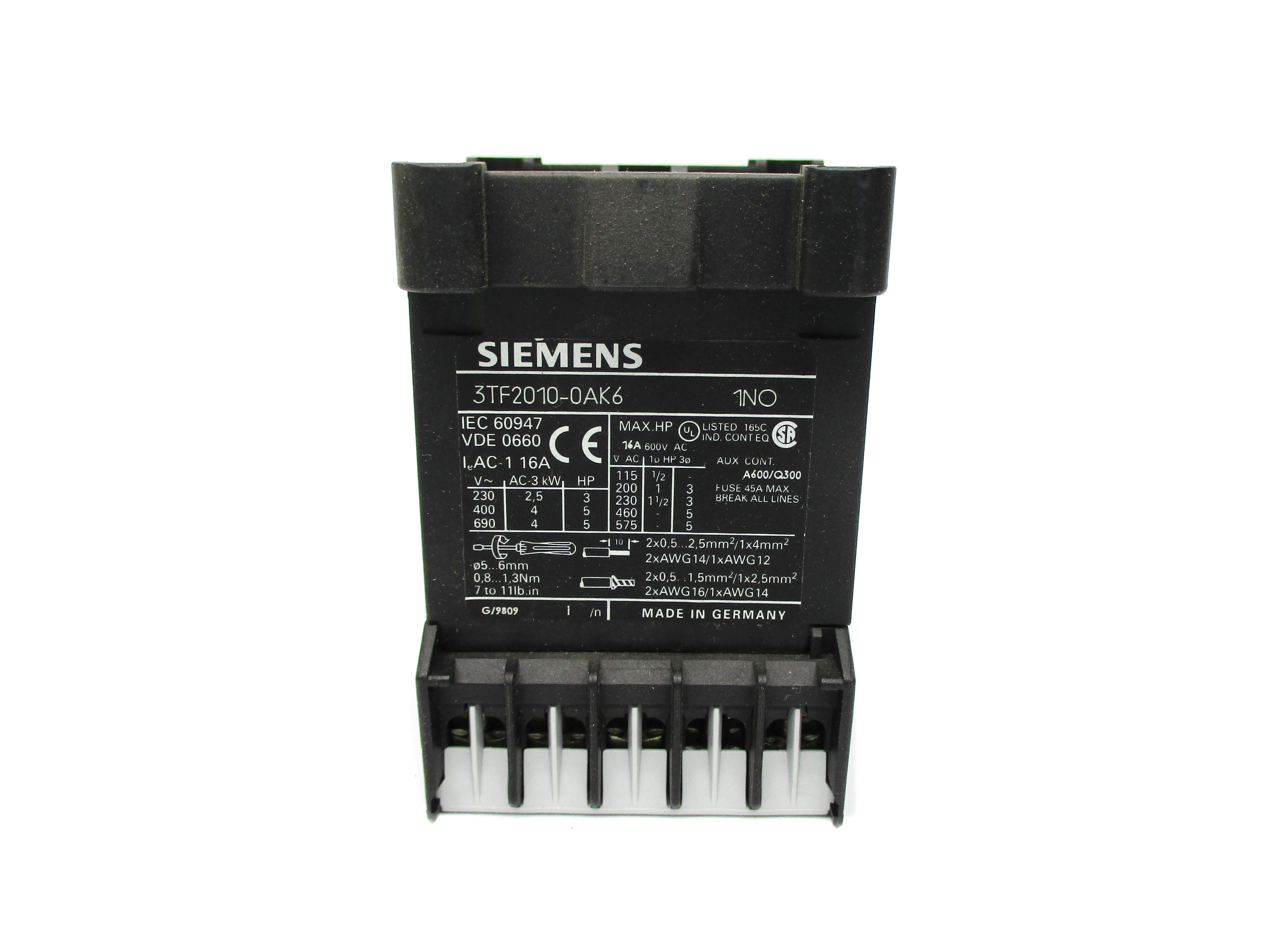 SIEMENS 3TF2010-0AK6 110/120V NSMP