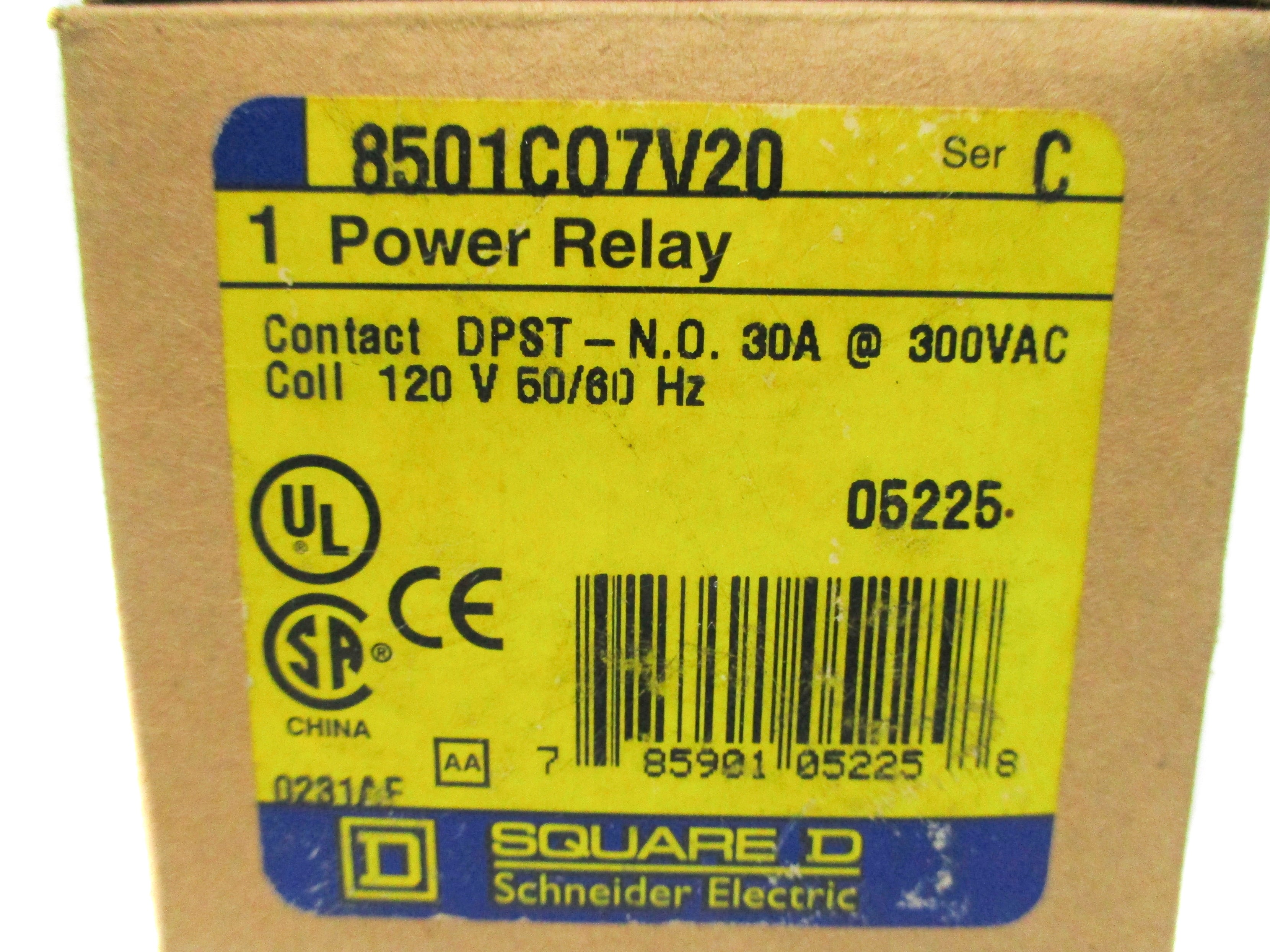 SQUARE D 8501CO7V20 SER. C 120V 30A NSMP