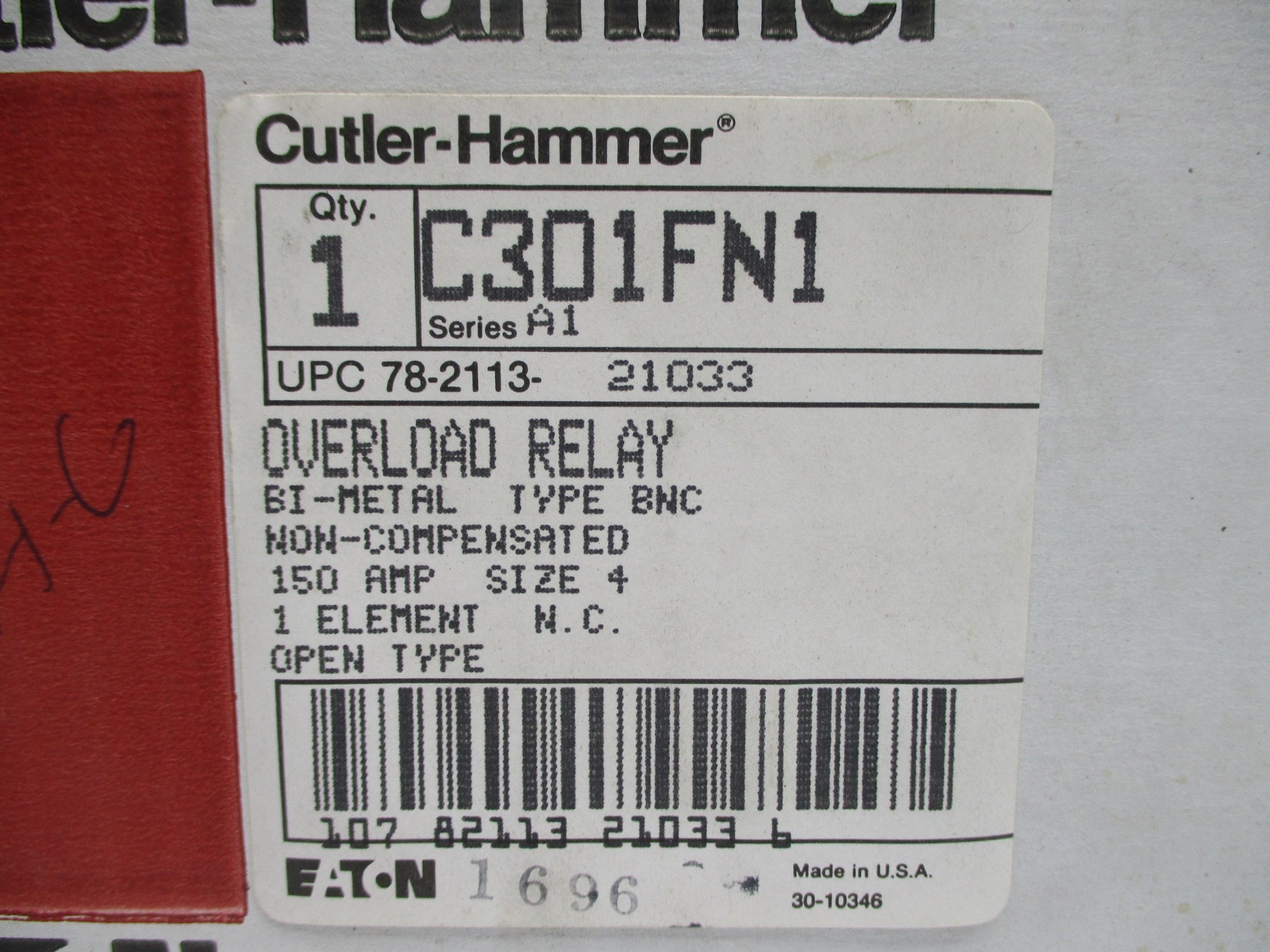 CUTLER HAMMER C301FN1 SER. A1 150A NSMP