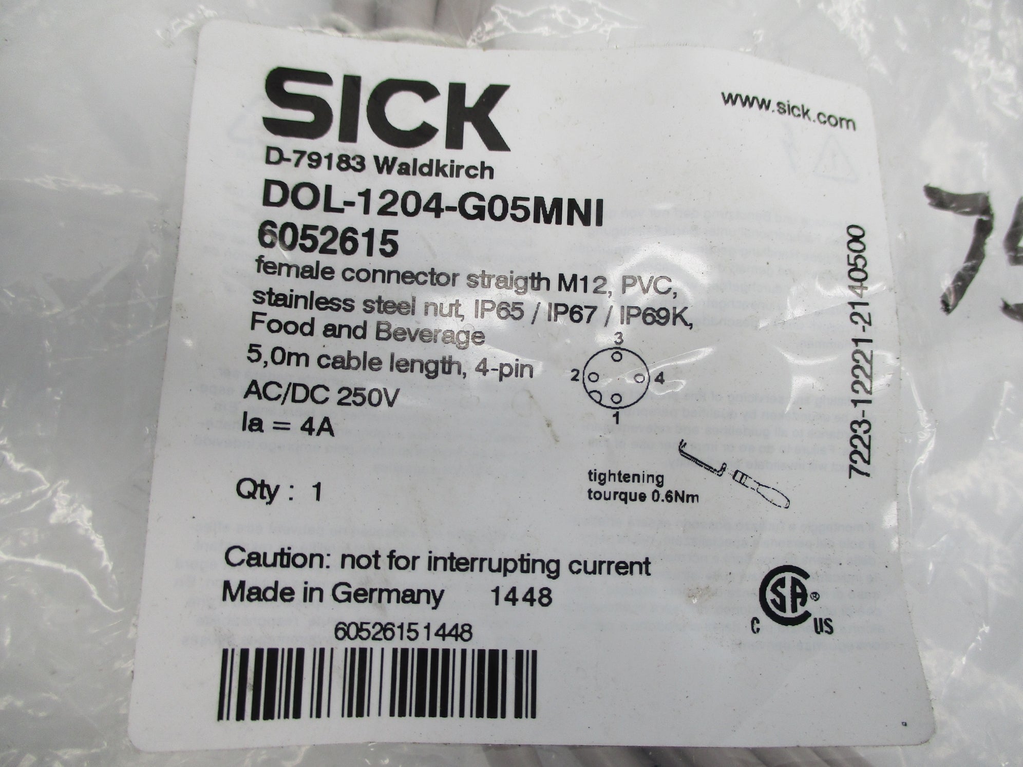 SICK DOL-1204-G05MNI 6052615 250VAC/DC 4A NSMP