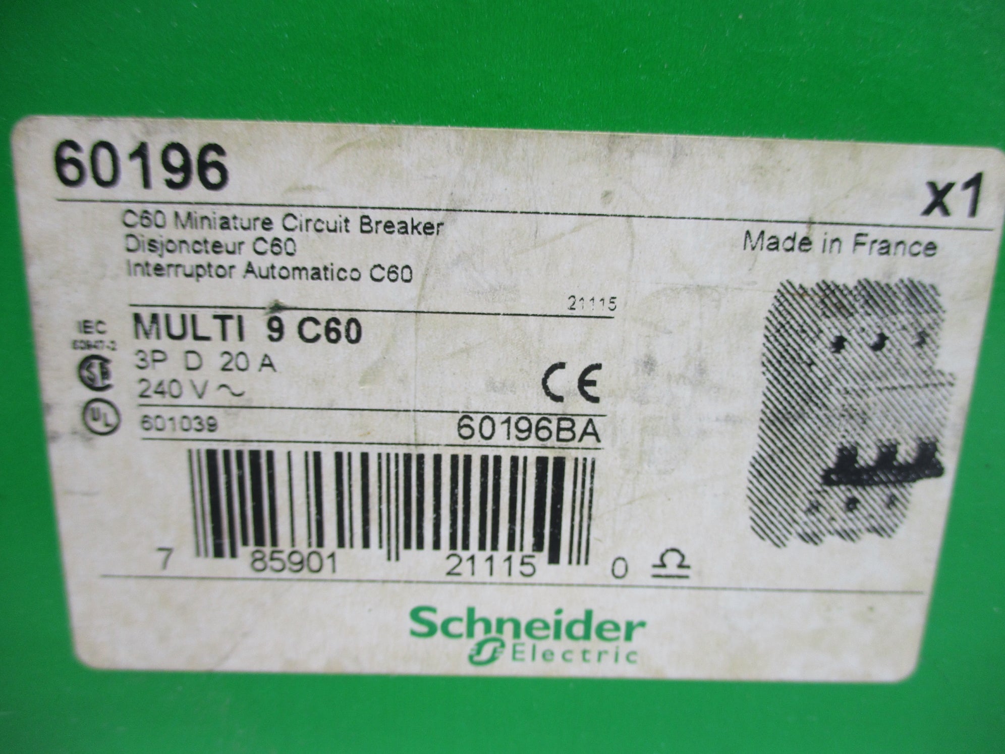 SCHNEIDER ELECTRIC 60196 240V 20A NSMP