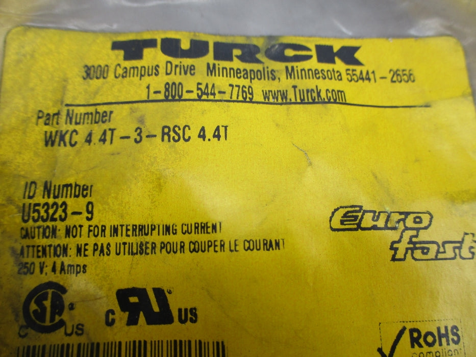TURCK WKC4.4T-3-RSC4.4T U5323-9 NSMP