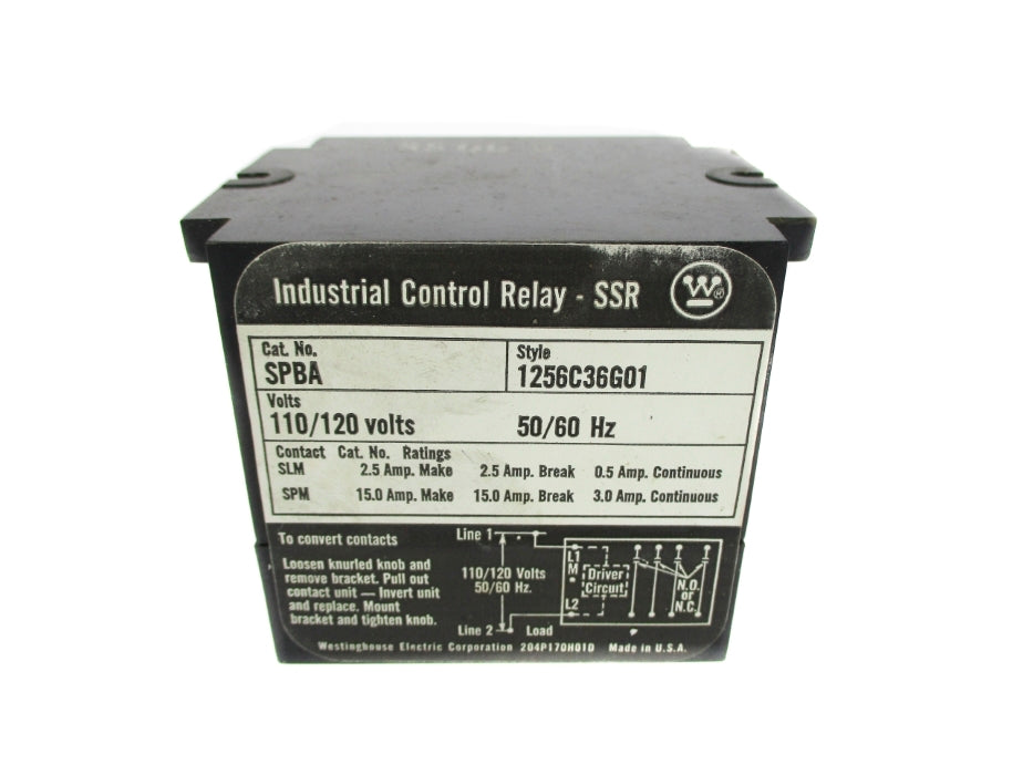 WESTINGHOUSE SPBA 1256C36G01 110/120V NSMP