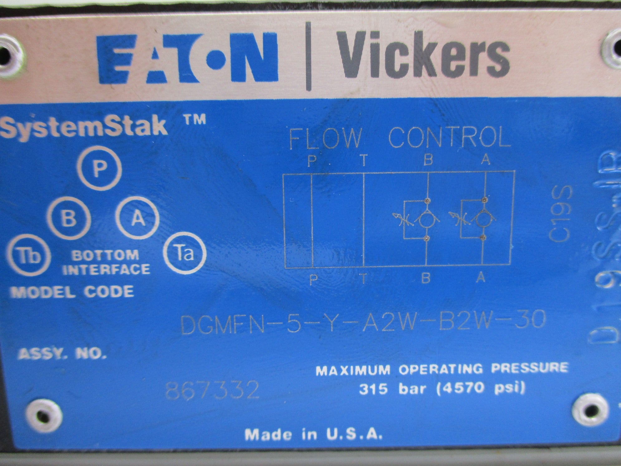 VICKERS DGMFN5YA2WB2W30 867332 4570PSI NSNP