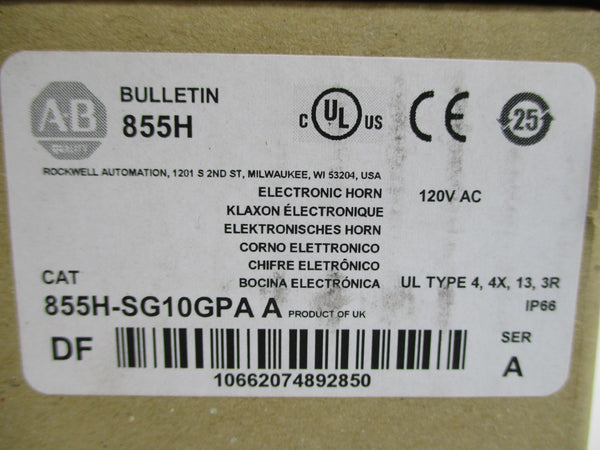 ALLEN BRADLEY 855H-SG10GPA SER. A (BR/WH) NSMP
