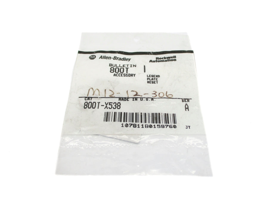 INDUSTRIAL SPARE PART 800T-X538 SER. A NSMP