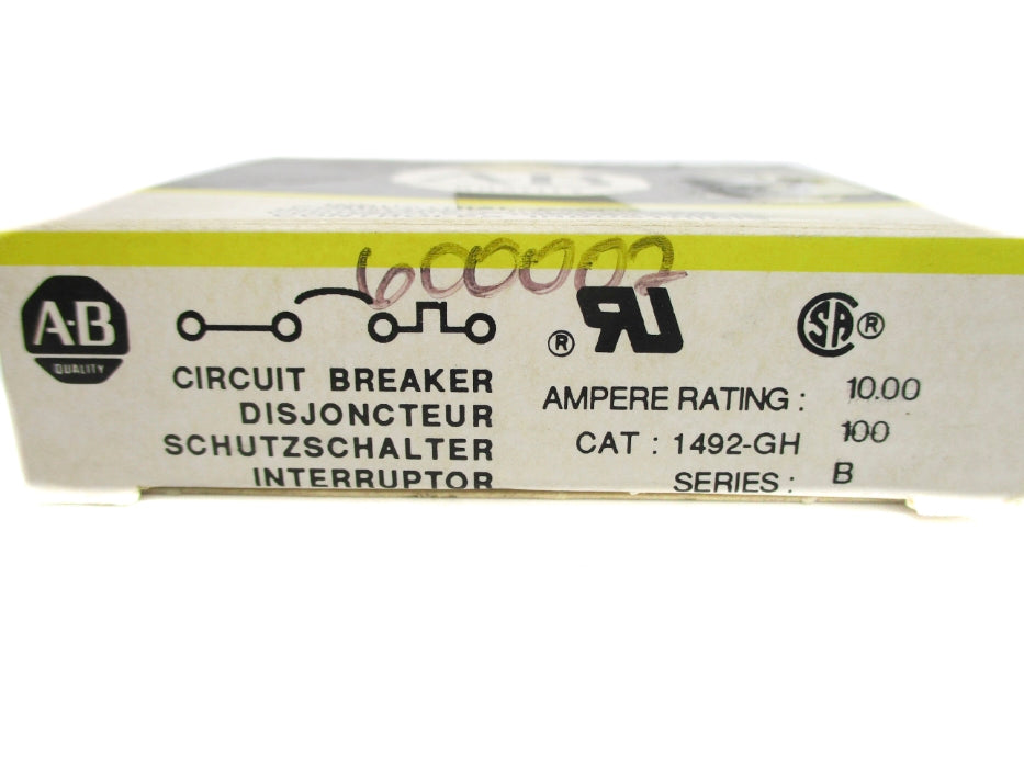 ALLEN BRADLEY 1492-GH100 SER. B 10A 125VAC (BK/YL) NSMP