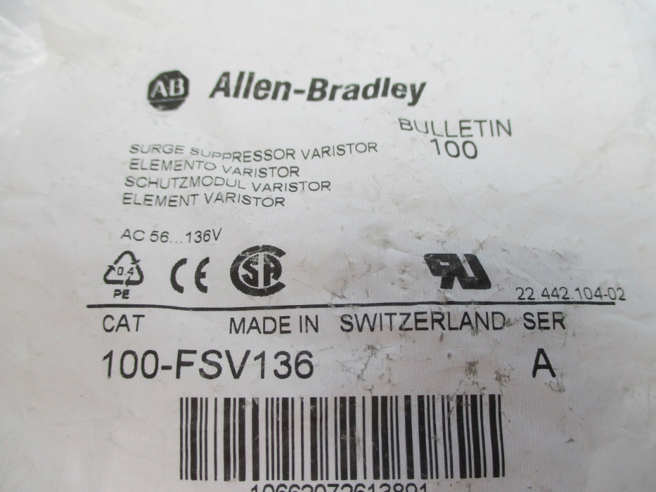 ALLEN BRADLEY 100-FSV136 SER. A 56-136VAC NSMP