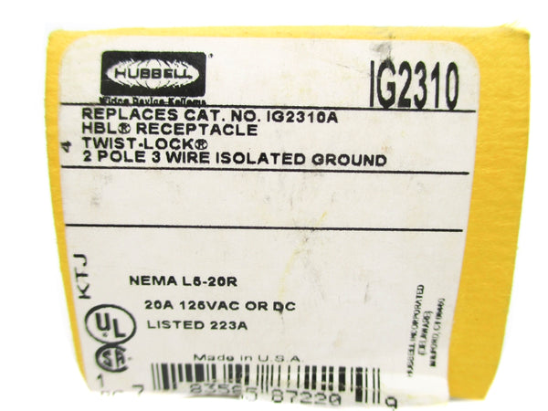 HUBBELL IG2310 125VAC/DC 20A NSMP