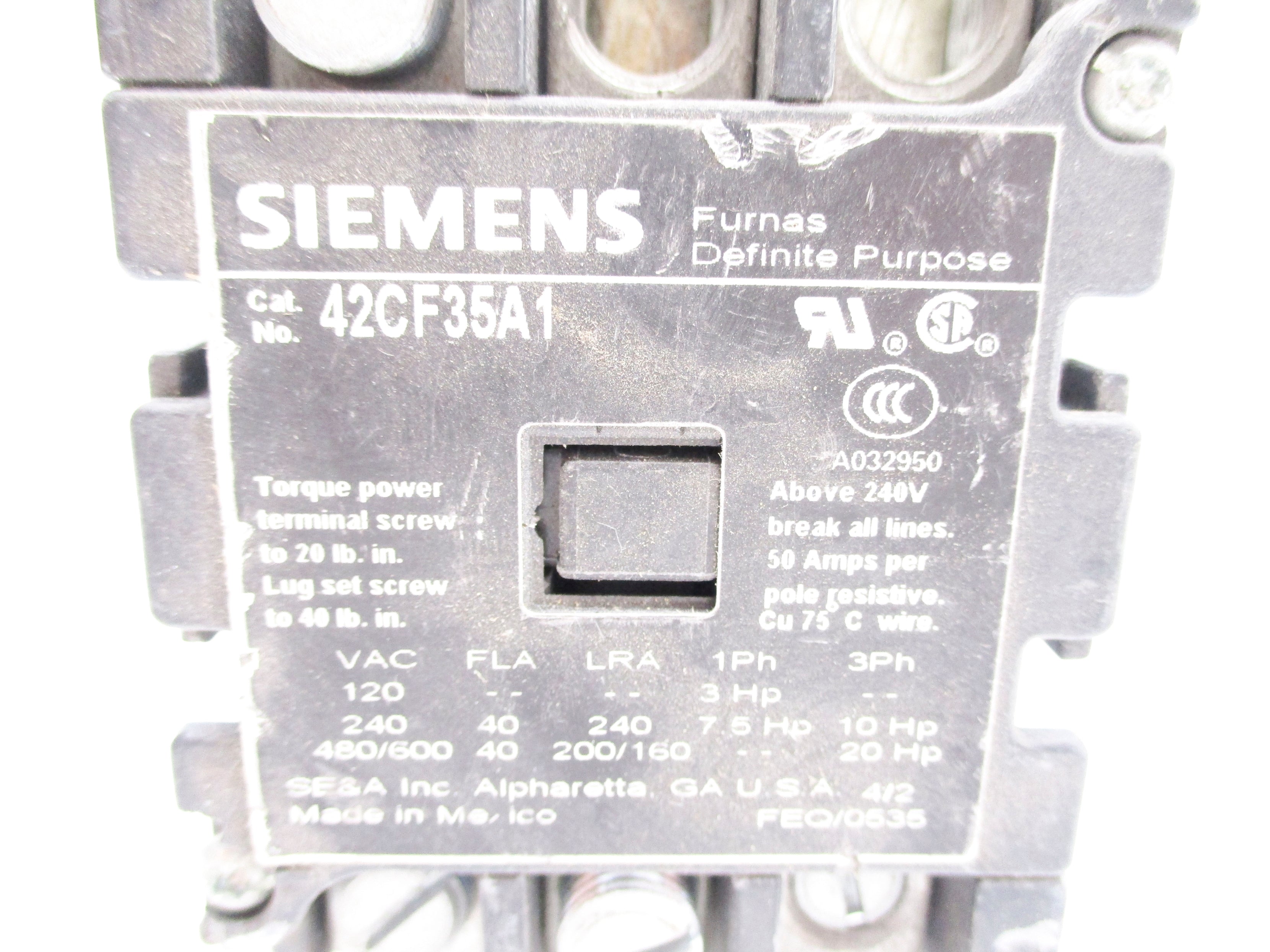 SIEMENS 42CF35A1 240V UNMP