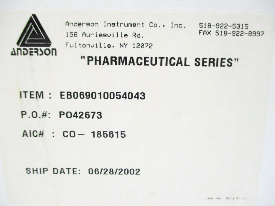 ANDERSON EB069010054043 0-60PSI NSMP