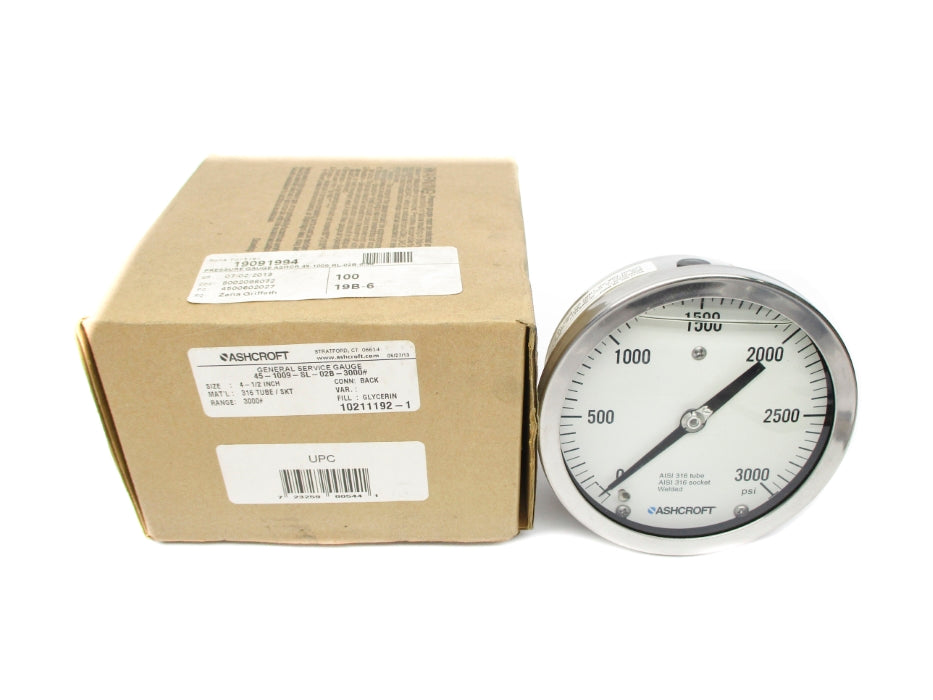 ASHCROFT 45-1009-SL-02B-3000# 0-3000PSI NSMP