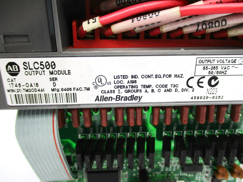 ALLEN BRADLEY 1746-OA16 SER. D 85-265VAC 0.25A UNMP