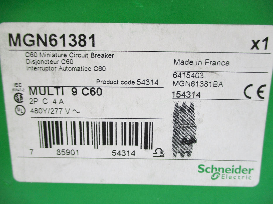 SCHNEIDER ELECTRIC MGN61381 4A 277V NSMP