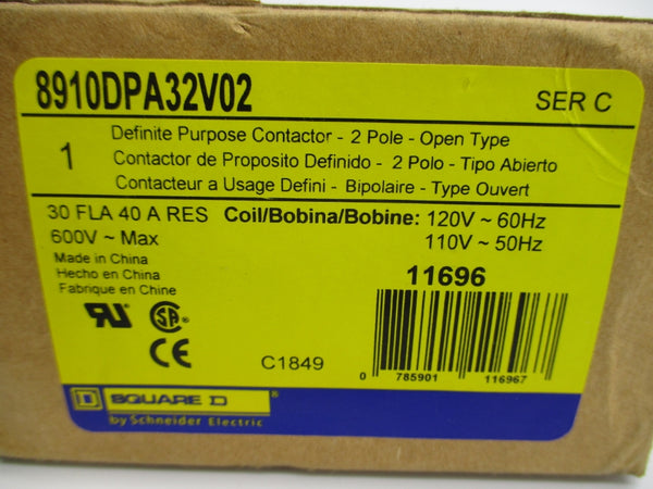 SQUARE D 8910DPA32V02 SER. C 110/120V NSMP