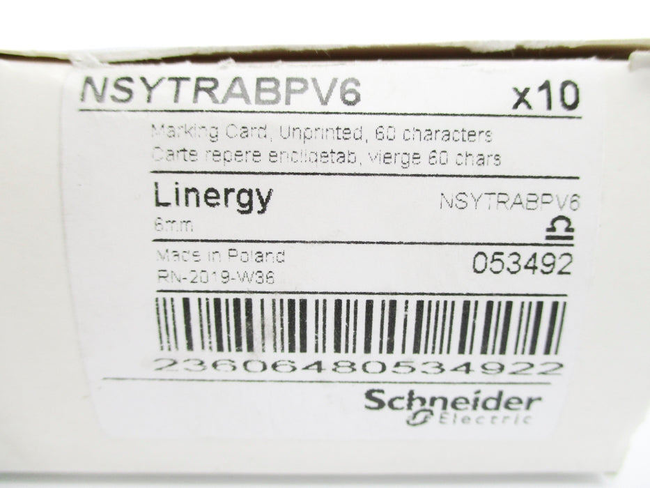 SCHNEIDER ELECTRIC NSYTRABPV6 (PKG OF 10) NSMP