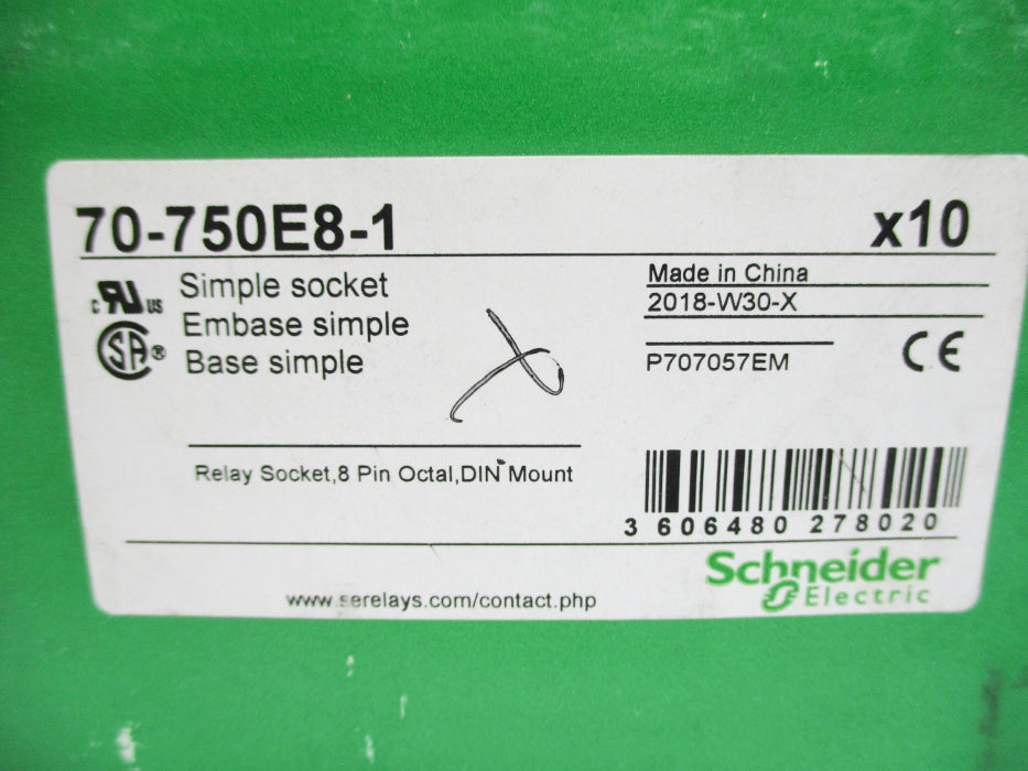SCHNEIDER ELECTRIC 70-750E8-1 (PKG OF 10) NSMP
