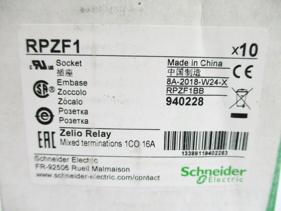 SCHNEIDER ELECTRIC RPZF1 250V 16A (PKG OF 10) NSMP