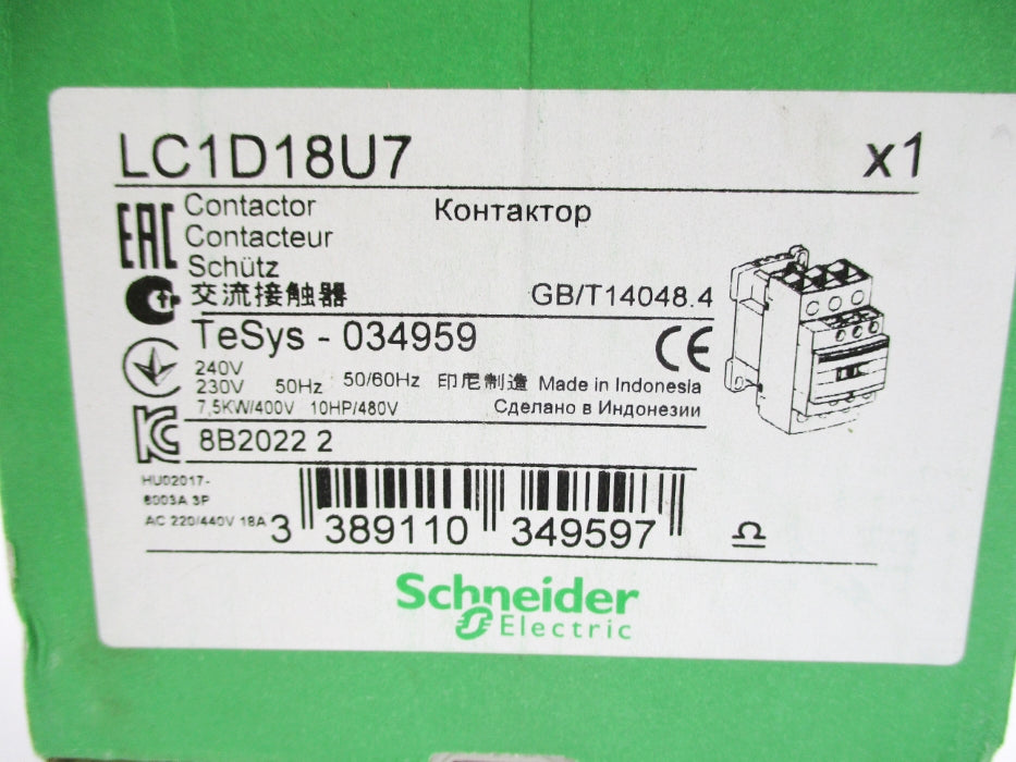 SCHNEIDER ELECTRIC LC1D18U7 230/240V 32A NSMP