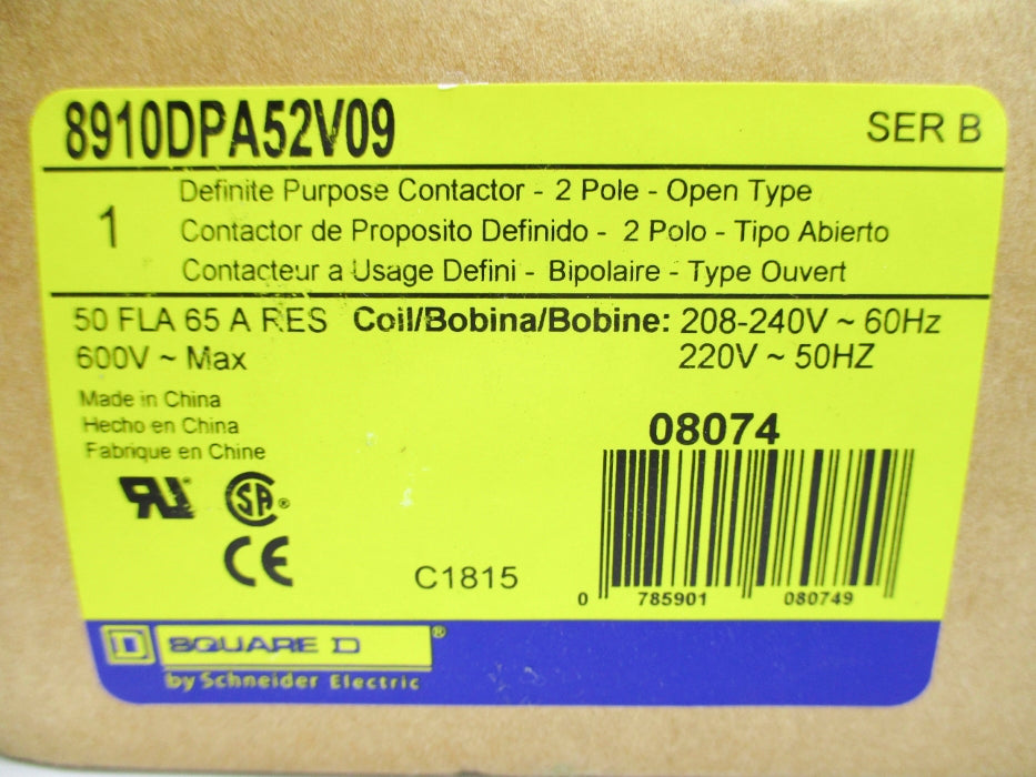 SQUARE D 8910DPA52V09 SER. B 220V NSMP