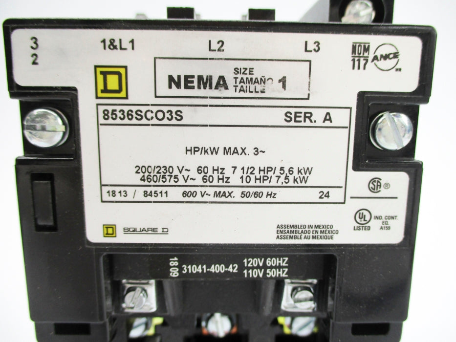 SQUARE D 8536SCO3SV02 SER. A 110/120V NSNP