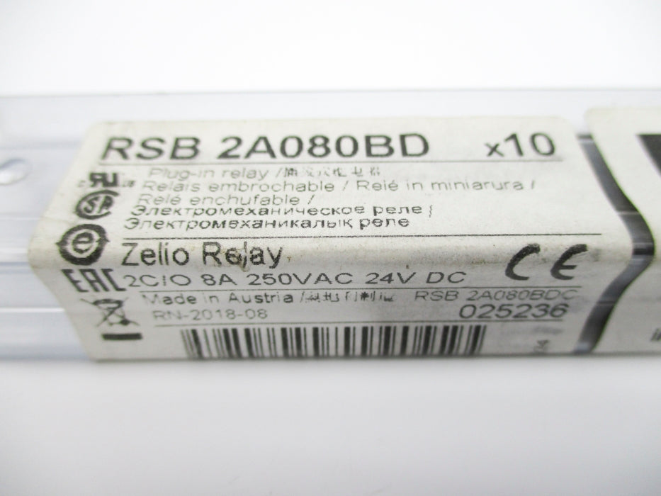 SCHNEIDER ELECTRIC RSB2A080BD 8A 24VDC (PKG OF 10) NSMP