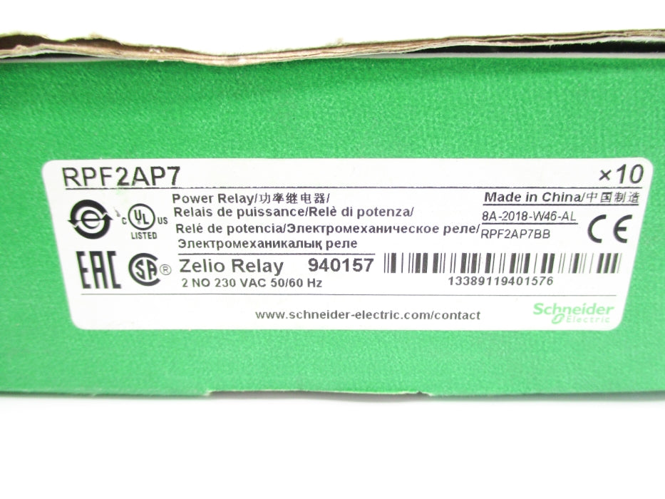 SCHNEIDER ELECTRIC RPF2AP7 230VAC 30A (PKG OF 10) NSMP