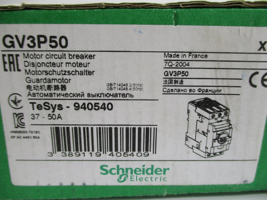 SCHNEIDER ELECTRIC GV3P50 690V 37-50A NSMP