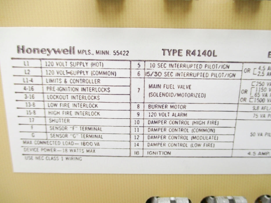 HONEYWELL R4140L1147 NSNP