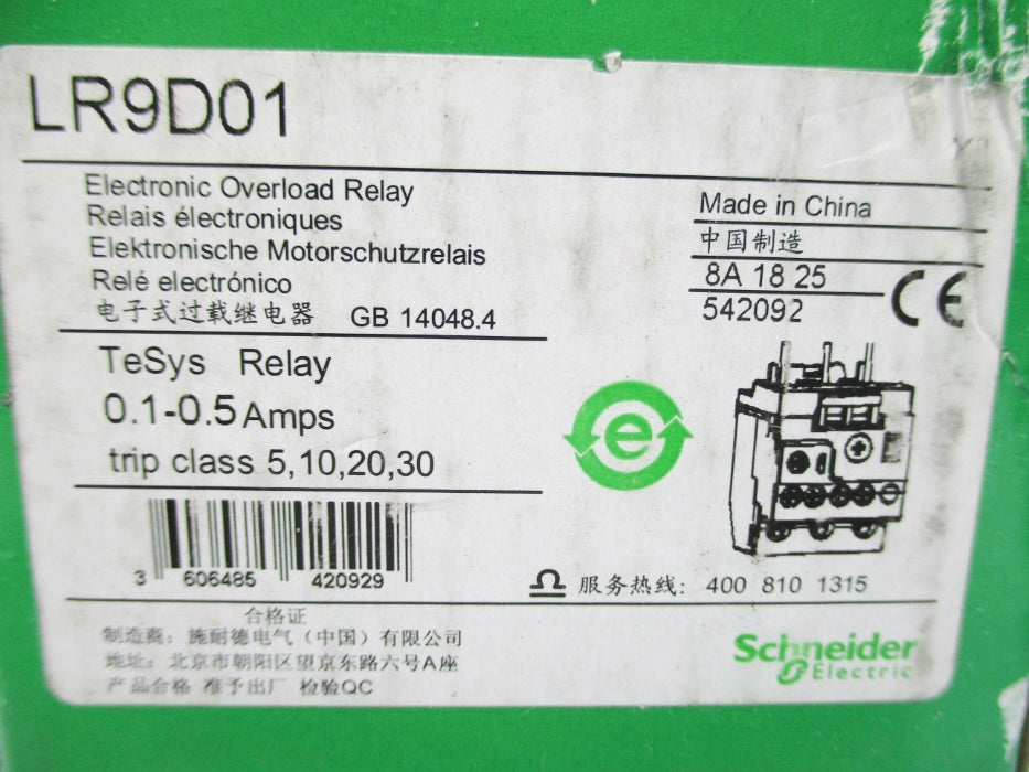 SCHNEIDER ELECTRIC LR9D01 690V 0.1-0.5A NSMP