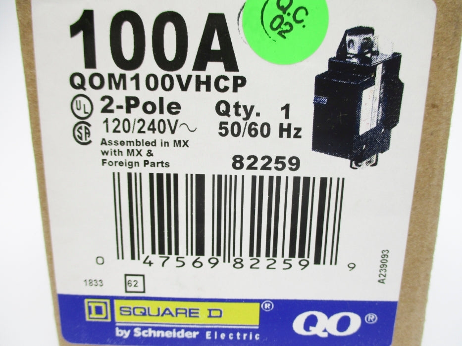 SQUARE D QOM100VHCP 120/240V 100A NSMP