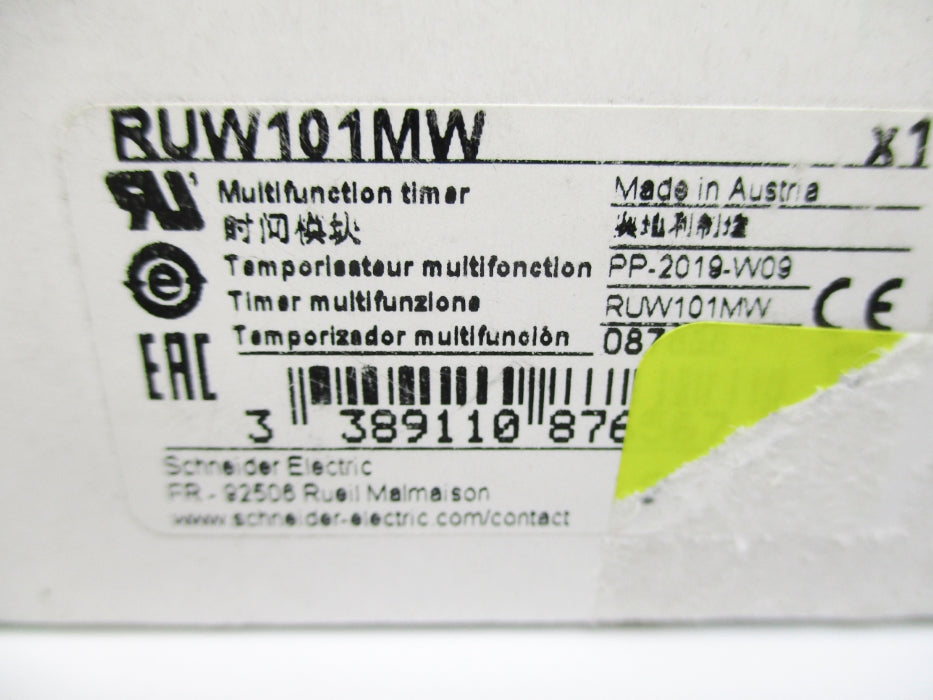 SCHNEIDER ELECTRIC RUW101MW 24-240VAC/DC NSMP