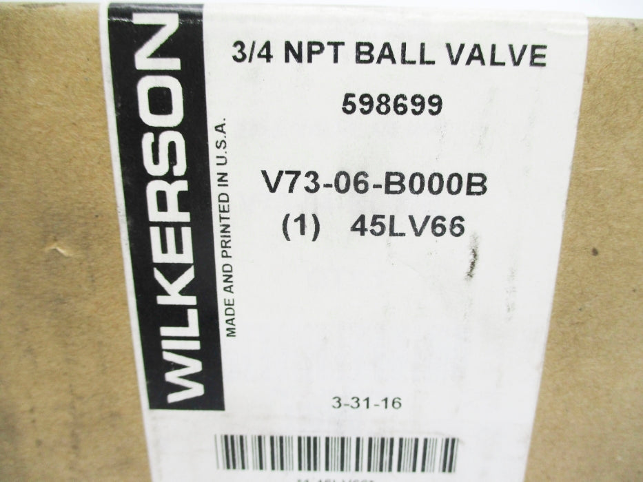 WILKERSON V73-06-B000B 45LV66 250PSI NSMP