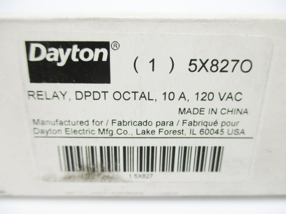 DAYTON 5X827O 120VAC 10A NSMP