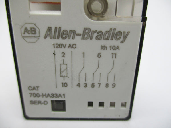 ALLEN BRADLEY 700-HA33A1 SER. D 120VAC 10A NSNP