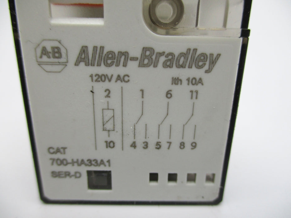 ALLEN BRADLEY 700-HA33A1 SER. D 120VAC 10A NSNP